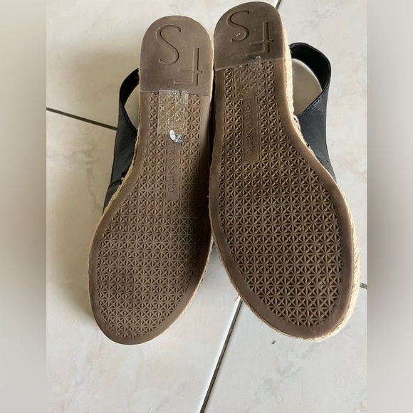 FRANCO SARTO LEATHER WEDGE SANDALS - Picture 2 of 5